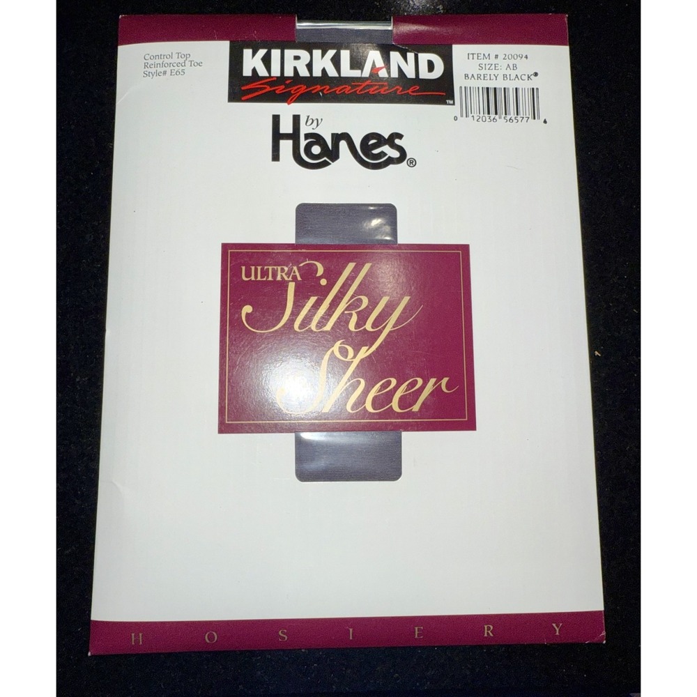 Kirkland Signature By Hanes Ultra Silky Sheer PantyHose AB Color Barely Black
